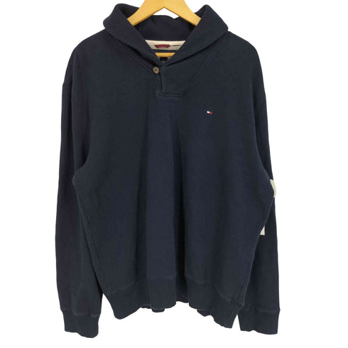 トミーヒルフィガー TOMMY HILFIGER ロゴ刺繍 ショールカラー スウェット シャツ メンズ import:XL
